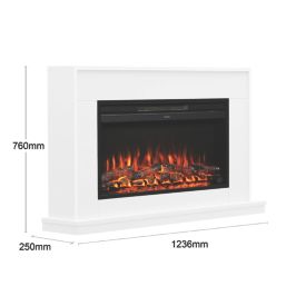 Be Modern Salehurst Grande Electric Fire Suite White 1320mm x 250mm x 760mm