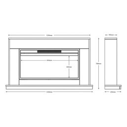 Be Modern Salehurst Grande Electric Fire Suite White 1320mm x 250mm x 760mm