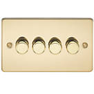 Knightsbridge  4-Gang 2-Way LED Intelligent Dimmer Switch  Polished Brass