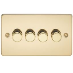 Knightsbridge  4-Gang 2-Way LED Intelligent Dimmer Switch  Polished Brass
