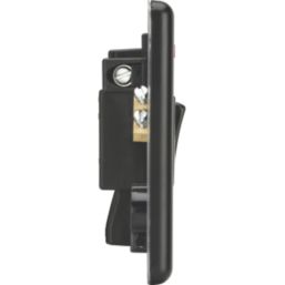 Knightsbridge  13A Switched Fused Spur with Neon Matt Black with Black Inserts