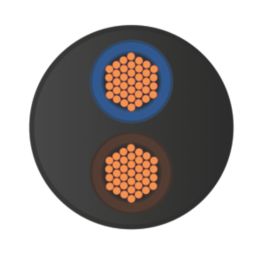 Time 2182Y Black 2-Core 0.75mm² Flexible Cable 25m Coil