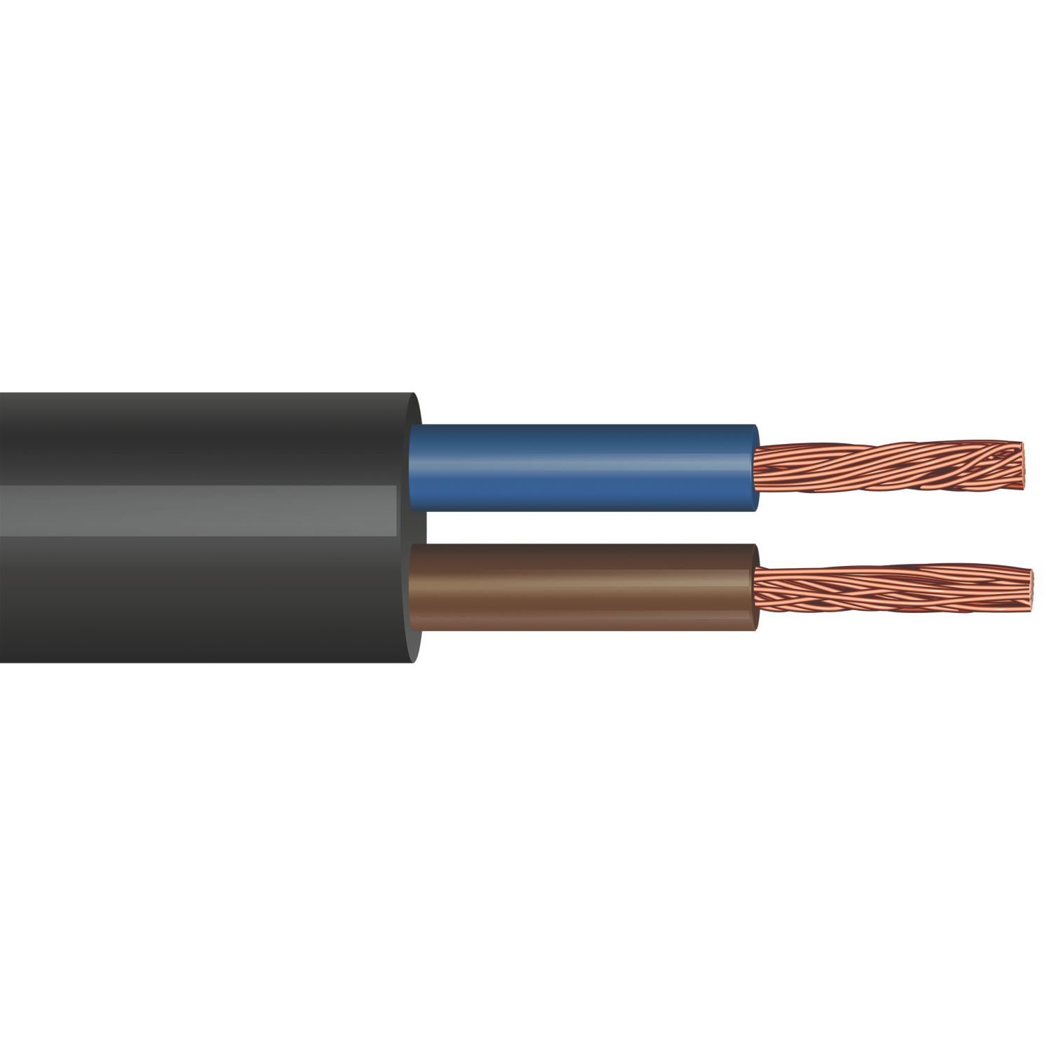 Time 2182Y Black 2-Core 0.75mm² Flexible Cable 25m Coil (659RF)