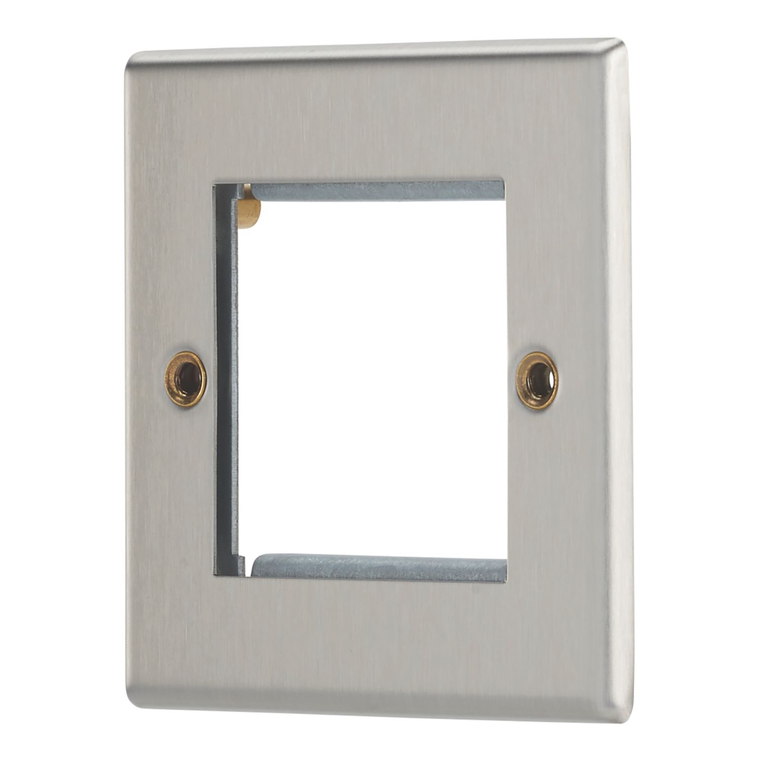 Contactum iConic 2-Module Modular Faceplate Brushed Steel (659RR)