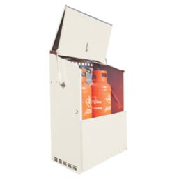 Trimetals 247 5' x 2' 6" (Nominal) Metal Gas Cylinder Storage with Base Buttermilk Cream