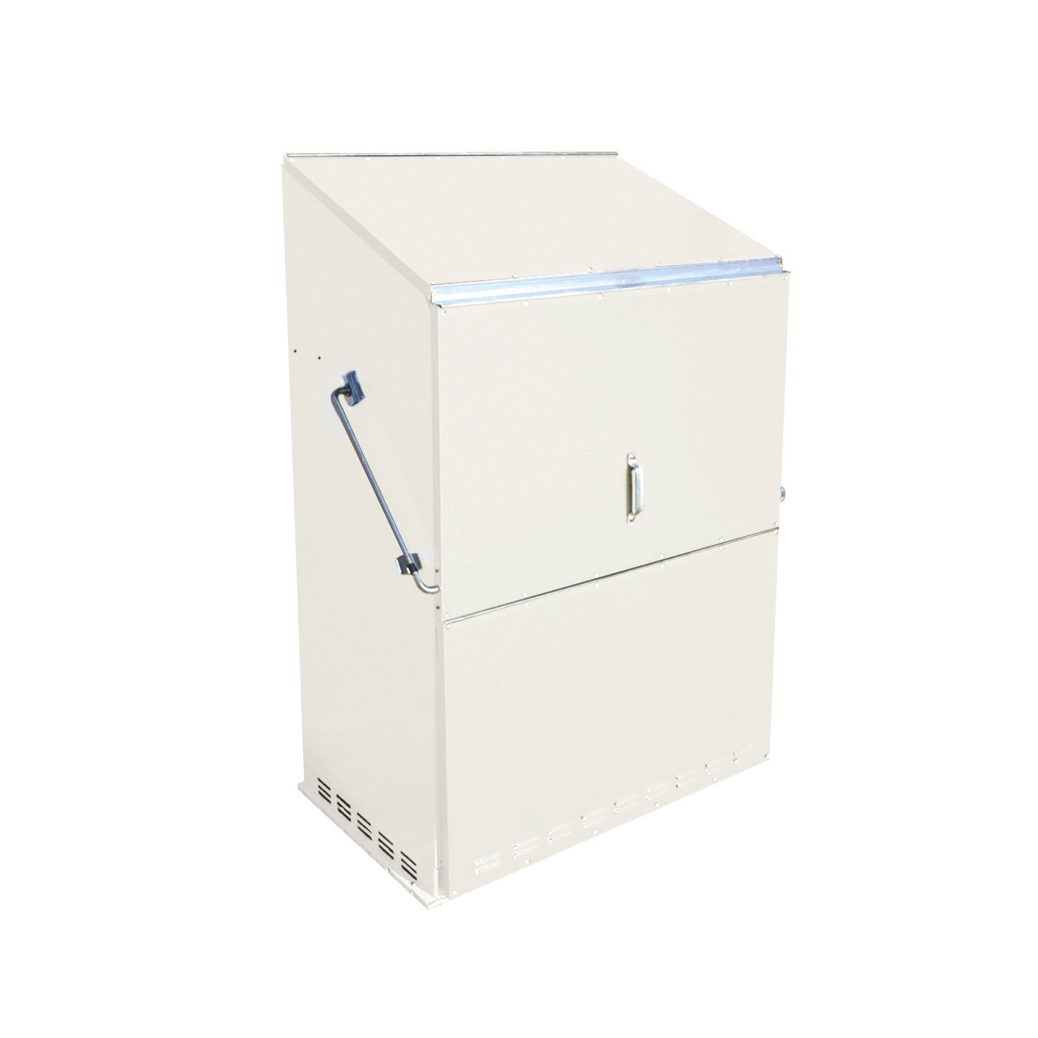 Trimetals 247 5' x 2' 6" (Nominal) Metal Gas Cylinder Storage with Base Buttermilk Cream (659RY)