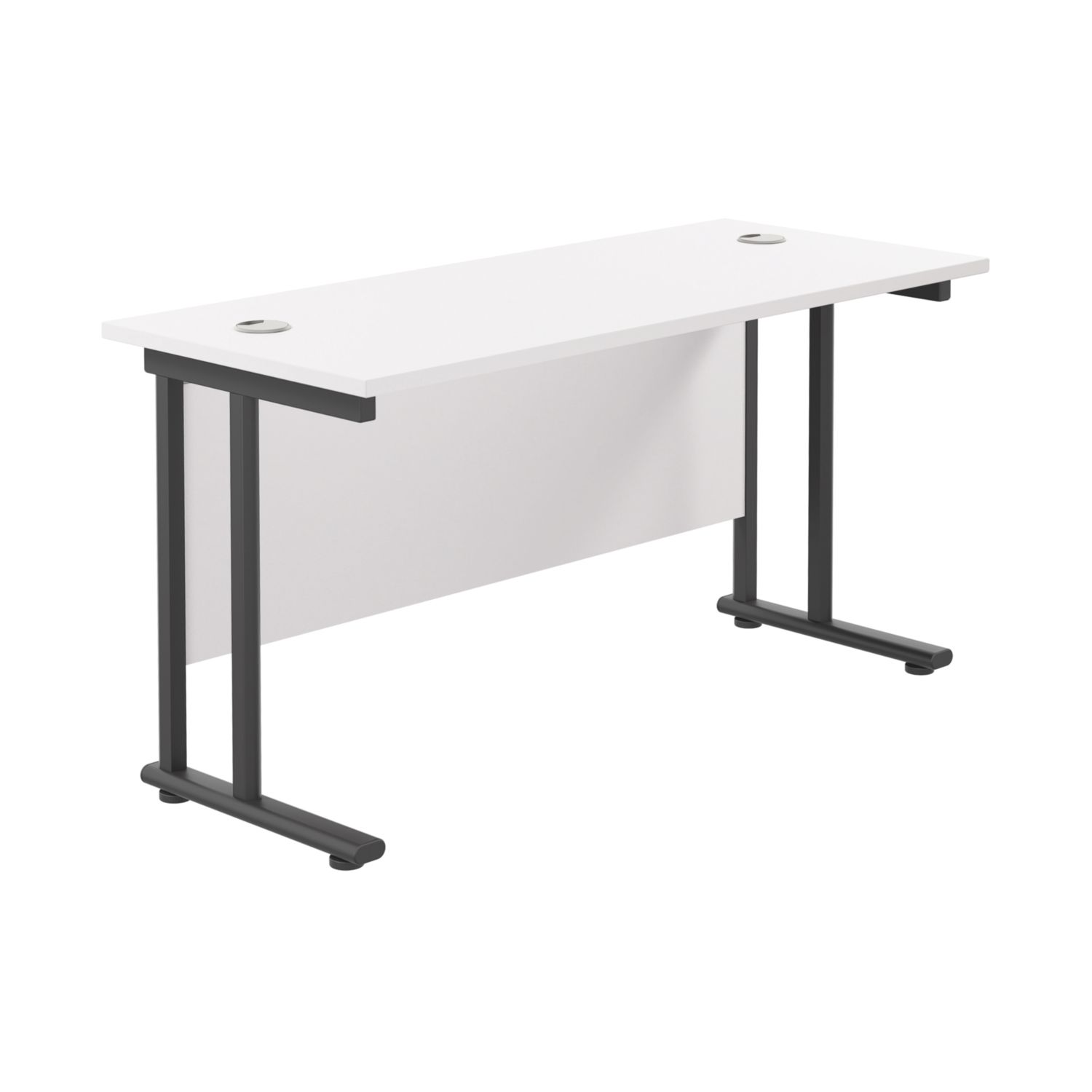TC Group Aztec Twin Upright Rectangular Office Desk White/Black 1200mm x 600mm (659TT)