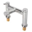 Swirl Bonda Chrome 192mm Deck Mounted Lever 2 Tap Holes Bath Mixer Tap