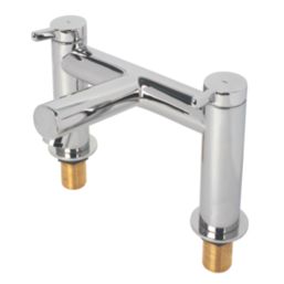 Swirl Bonda Chrome 192mm Deck Mounted Lever 2 Tap Holes Bath Mixer Tap