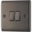 British General Nexus Metal 10AX 2-Gang 2-Way Light Switch  Black Nickel