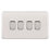Schneider Electric Lisse Deco 10AX 4-Gang 2-Way Light Switch  Brushed Stainless Steel with White Inserts