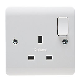 Crabtree Instinct 13A 1-Gang DP Switched Socket White
