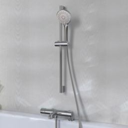 Swirl  Chrome-Plated 701mm Deck Mounted Dual Control Thermostatic Shower Mixer Tap