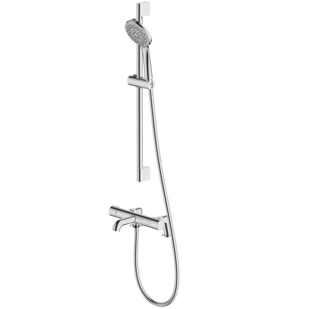 Swirl DeckMounted Thermostatic Bath Shower Mixer Chrome Plated Screwfix