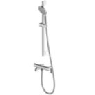 Swirl  Chrome-Plated 701mm Deck Mounted Dual Control Thermostatic Shower Mixer Tap