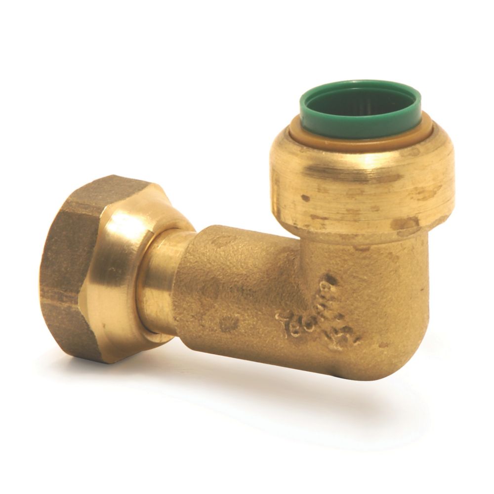 Tectite Classic T63 Brass PushFit Corner Bent Tap Connector 1/2" x 1/2
