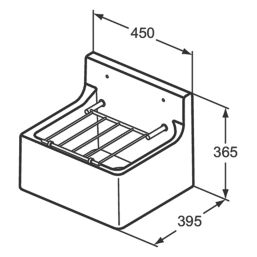 Armitage Shanks Birch Cleaners & Laboratory Sink No Tap Holes 450mm