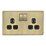 LAP  13A 2-Gang DP Switched Switched Socket Antique Brass  with Black Inserts 5 Pack