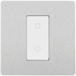 British General Evolve 1-Gang 2-Way LED Single Secondary Trailing Edge Touch Dimmer Switch  Brushed Steel with White Inserts
