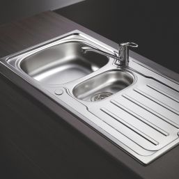 Swirl  1.5 Bowl Brass Kitchen Sink & Tap Pack 1000mm x 500mm