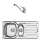 Swirl  1.5 Bowl Brass Kitchen Sink & Tap Pack 1000mm x 500mm