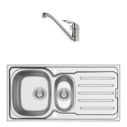 Swirl  1.5 Bowl Brass Kitchen Sink & Tap Pack 1000mm x 500mm