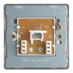 Contactum Lyric 1-Gang Slave Telephone Socket Brushed Brass with White Inserts