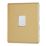 Contactum Lyric 1-Gang Slave Telephone Socket Brushed Brass with White Inserts