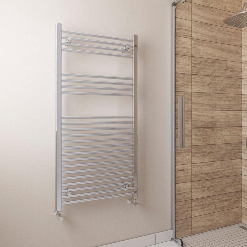 Flomasta Towel Radiator 1200mm x 600mm Chrome 1415BTU Screwfix