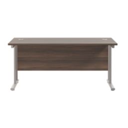 TC Group Aztec Twin Upright Rectangular Office Desk Dark Walnut/Silver ...