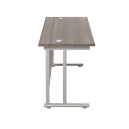 TC Group Aztec Twin Upright Rectangular Office Desk Dark Walnut/Silver ...