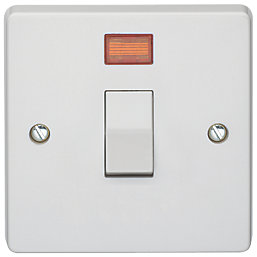 Crabtree Capital 20A 1-Gang DP Control Switch White with Neon