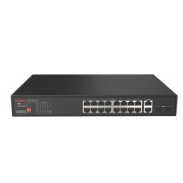 Labgear Gigabit 16 Port PoE Unmanaged Network Switch with 2 Gigabit Uplink & 2 SFP Black