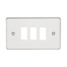 Knightsbridge  3-Module Grid Faceplate Polished Chrome