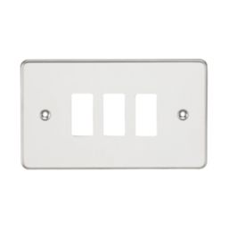 Knightsbridge  3-Module Grid Faceplate Polished Chrome