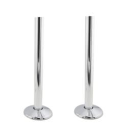 ETAL Danva 15mm x 1/2" Chrome Straight & L/S Modern Thermostatic Radiator Valve & Lockshield