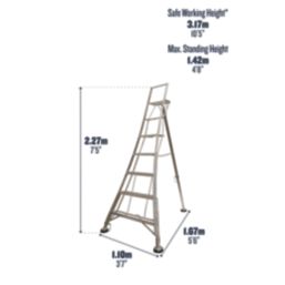 Werner Aluminium 2.27m 5 Step Swingback Platform Step Ladder
