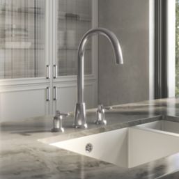 ETAL Cuthbert Dual Lever 3-Hole Kitchen Tap Pewter