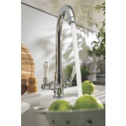 Streame by Abode Keswick Swan Neck Dual Lever Mono Mixer Chrome