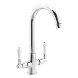 Streame by Abode Keswick Swan Neck Dual Lever Mono Mixer Chrome