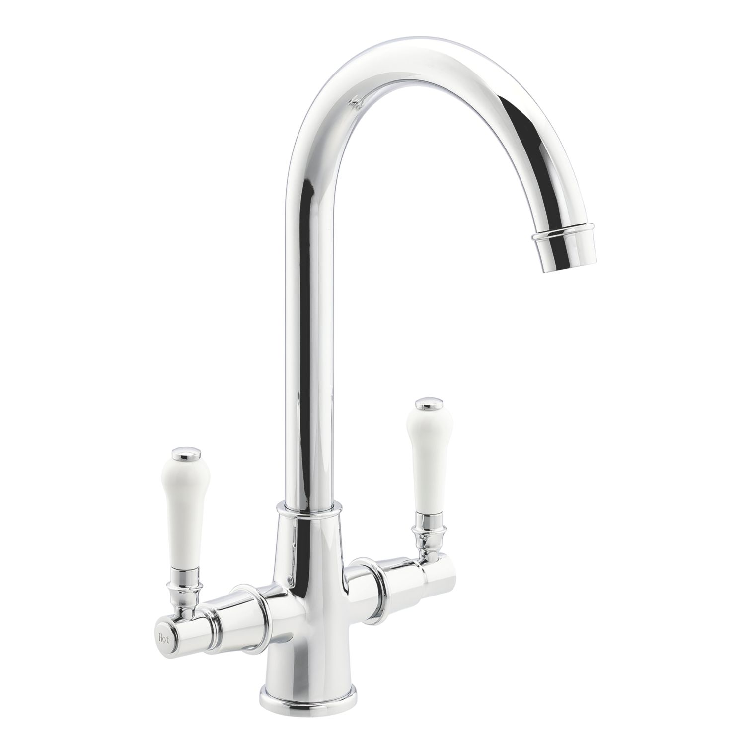 Streame by Abode Keswick Swan Neck Dual Lever Mono Mixer Chrome (661JM)