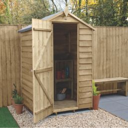 Forest  4' x 3' (Nominal) Apex Overlap Timber Shed with Base & Assembly