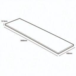 Wilsonart Zenith Pokhara Matt White Marble Effect Compact Laminate Breakfast Bar 3000mm x 950mm x 12mm
