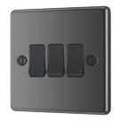LAP  20A 16AX 3-Gang 2-Way Light Switch  Black Nickel with Black Inserts