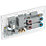British General Evolve 45A 2-Gang 2-Pole Cooker Switch & 13A DP Switched Socket Pearlescent White with LED with White Inserts