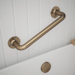 Rothley  Straight Household Grab Rail Antique Brass 305mm