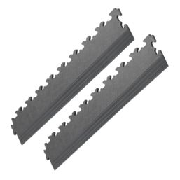 Garage Floor Tile Company X Joint Interlocking Edge Ramps Graphite 497mm x 90mm 2 Pack
