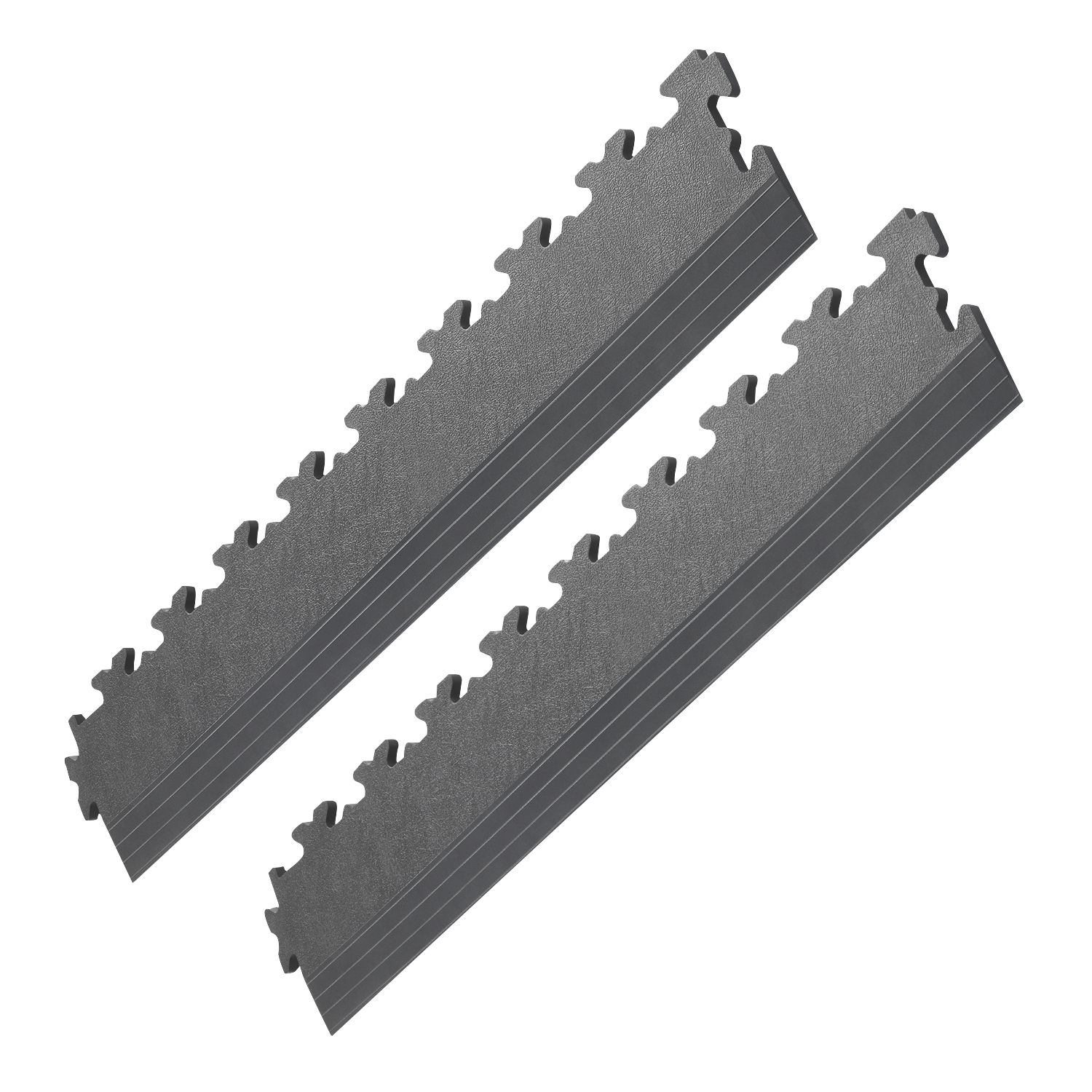 Garage Floor Tile Company X Joint Interlocking Edge Ramps Graphite 587mm x 90mm 2 Pack (661RV)