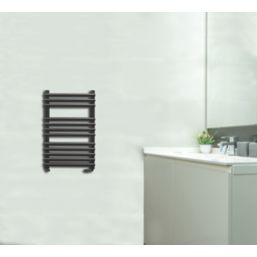 Towelrads 800mm x 500mm 1248BTU Black Flat Designer Towel Radiator