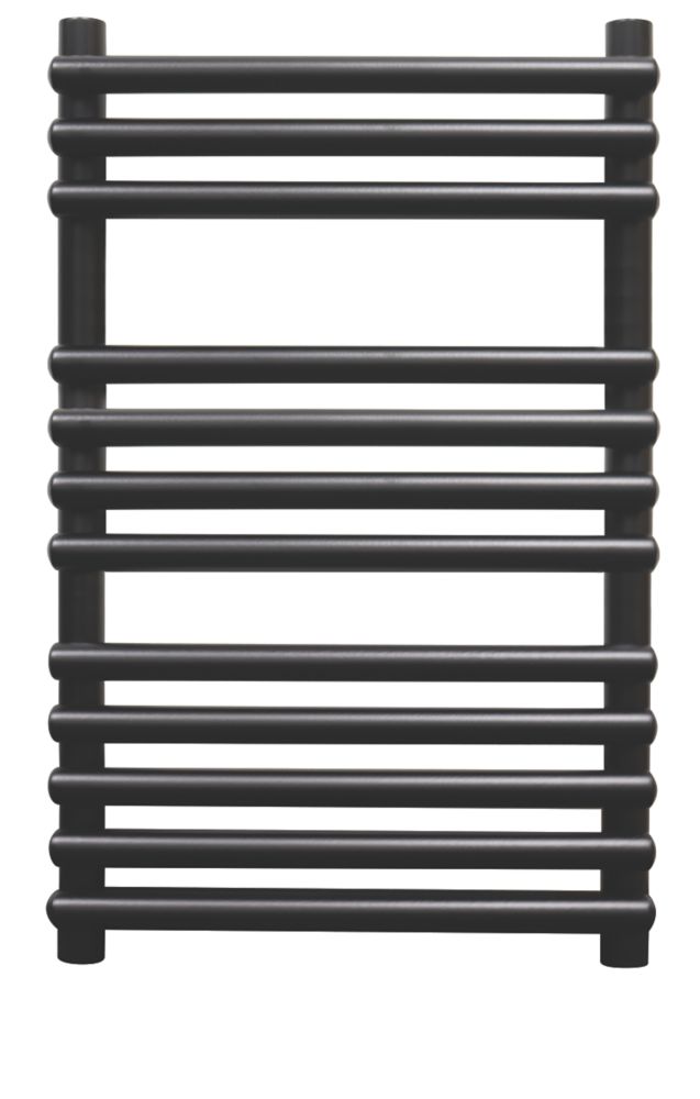 Towelrads 800mm X 500mm 1248BTU Black Flat Designer Towel Radiator   661RY P